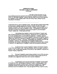 Liability Release Form Kentucky Foundation For Women